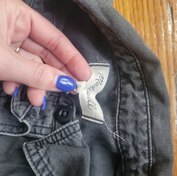 Madewell Cropped Button-Up Top Sz L Vintage Thrift EUC - Picture 3 of 8